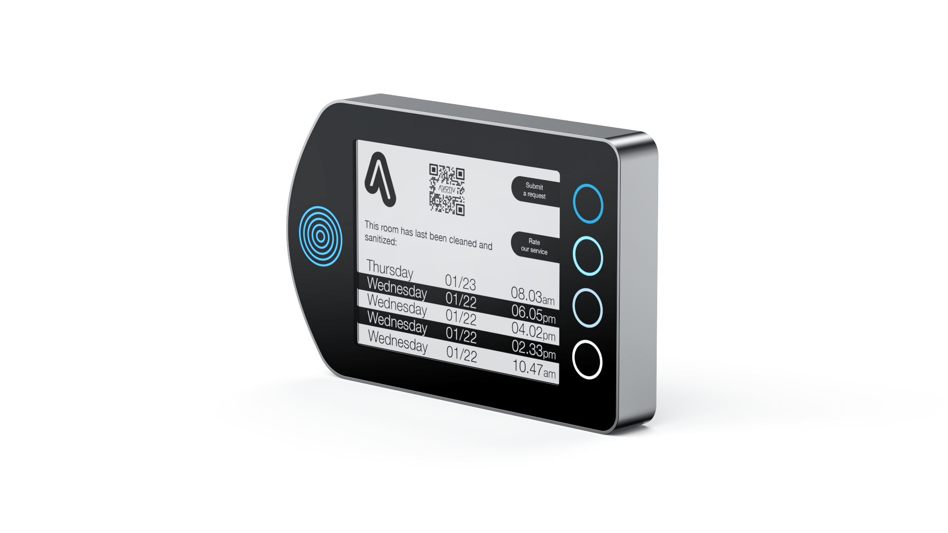 Smart Display — Live service status and on-demand requests, on the wall where it matters.